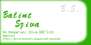 balint sziva business card